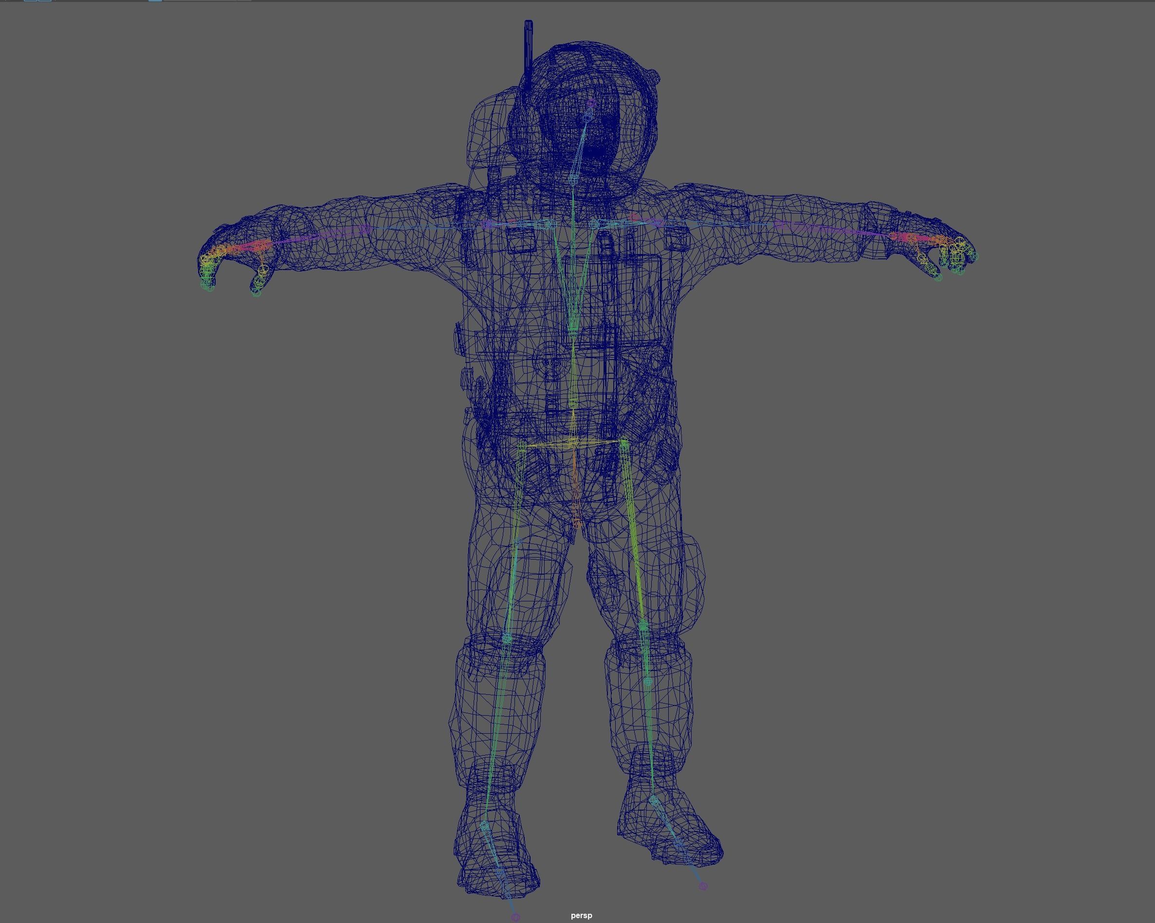 Astronaut Rigged Model - Face include  3D model_11
