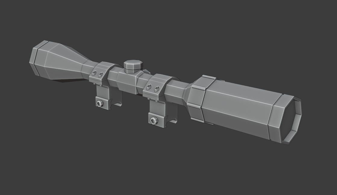 Scope Pack Low Poly 6 Scopes Low-poly 3D model_7