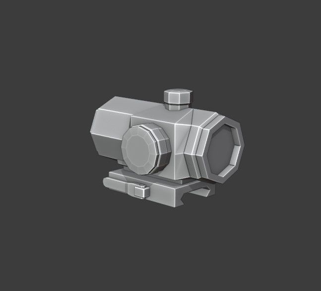 Scope Pack Low Poly 6 Scopes Low-poly 3D model_9