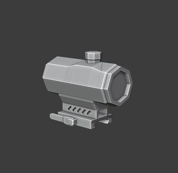 Scope Pack Low Poly 6 Scopes Low-poly 3D model_10