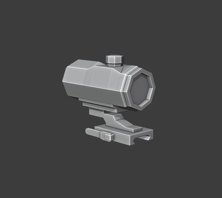 Scope Pack Low Poly 6 Scopes Low-poly 3D model_6