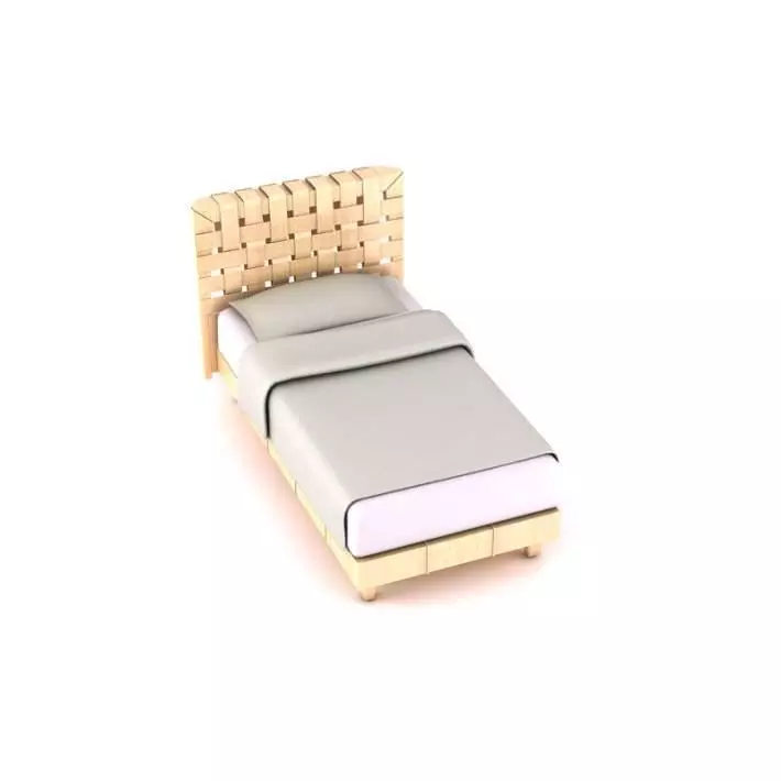 Single Woven Pattern Bed 3D model_0