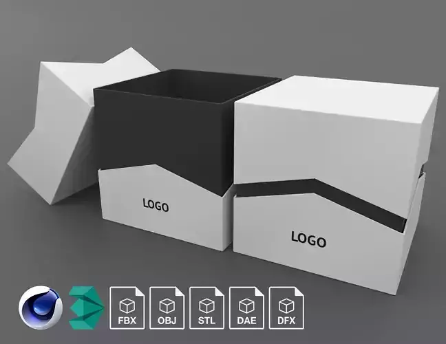 Paper box mockup 3D model