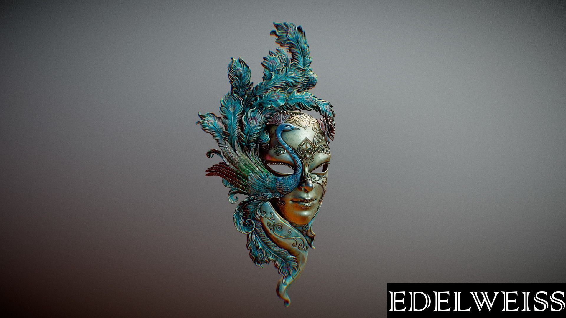The Venetian masquerade mask 3D model_4