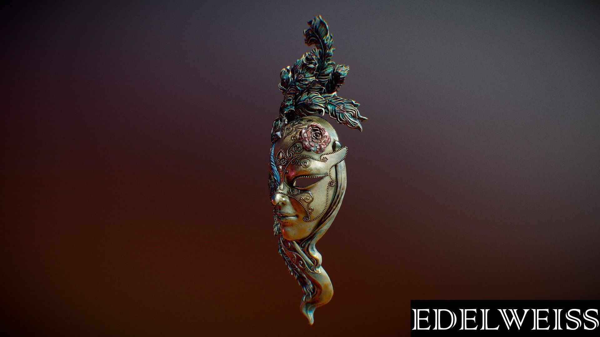 The Venetian masquerade mask 3D model_1