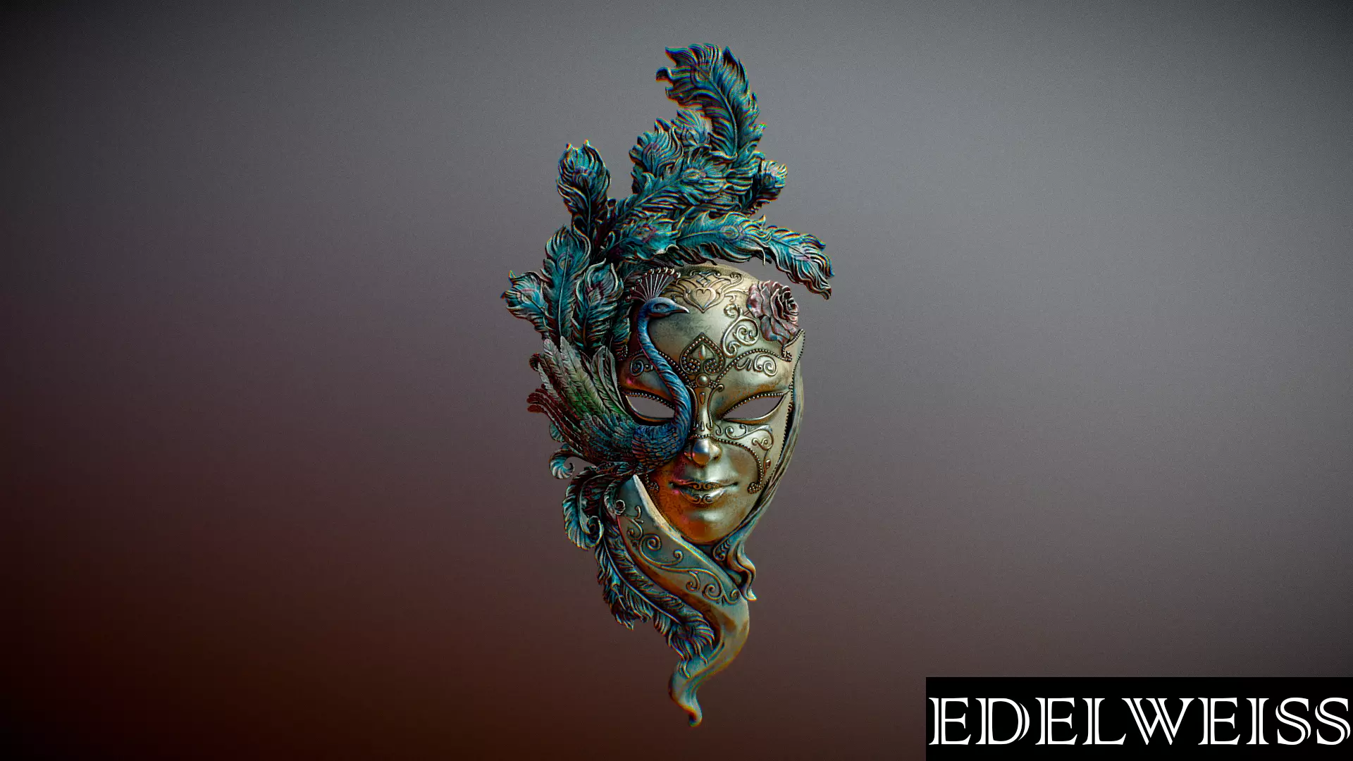 The Venetian masquerade mask 3D model_0