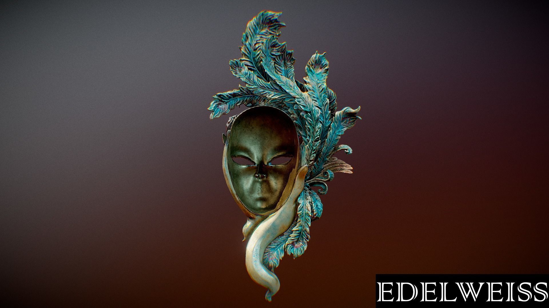 The Venetian masquerade mask 3D model_2