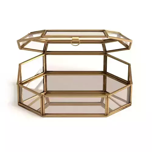 Brass  Glass Jewelry box