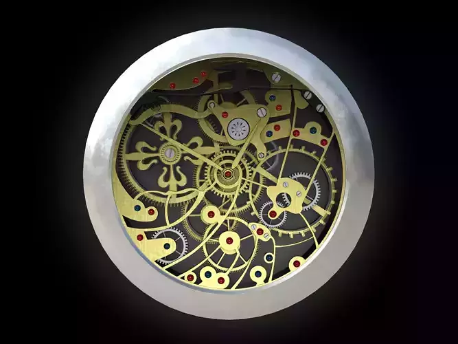 Watch mechanism 2 Low-poly 3D model