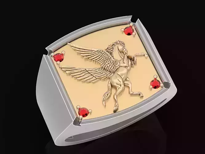 Horse man ring Sculpture jewelry Gold silver