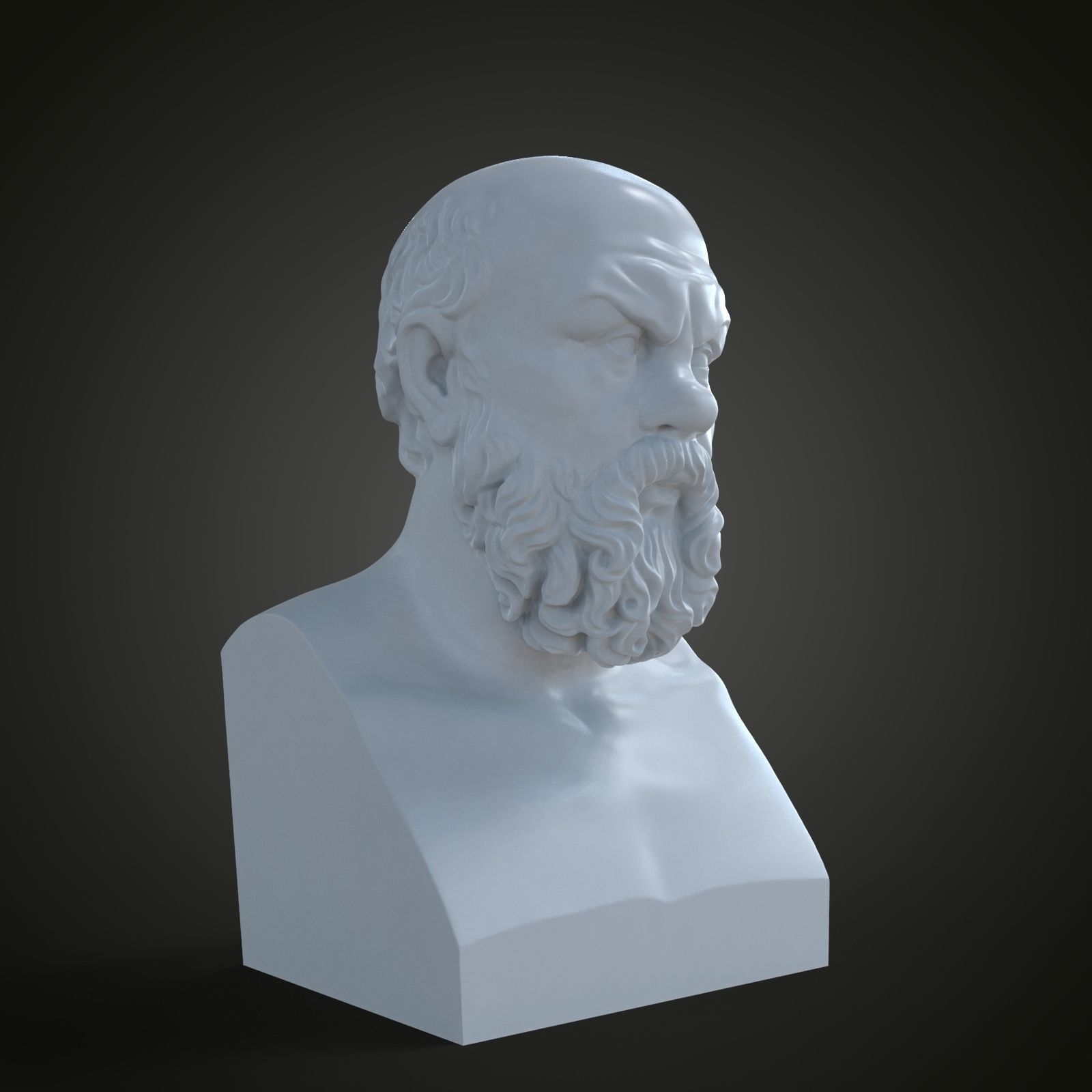 Bust of Socrates 3D print model_5