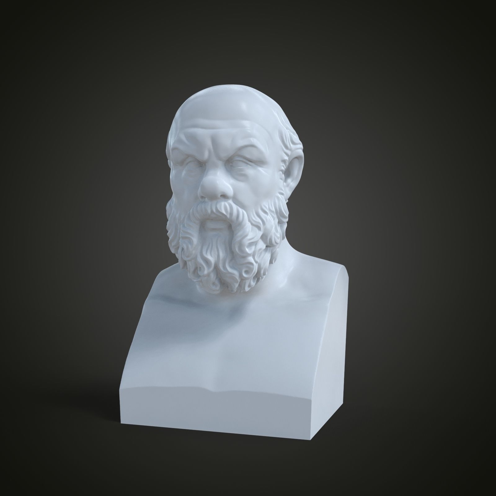 Bust of Socrates 3D print model_7