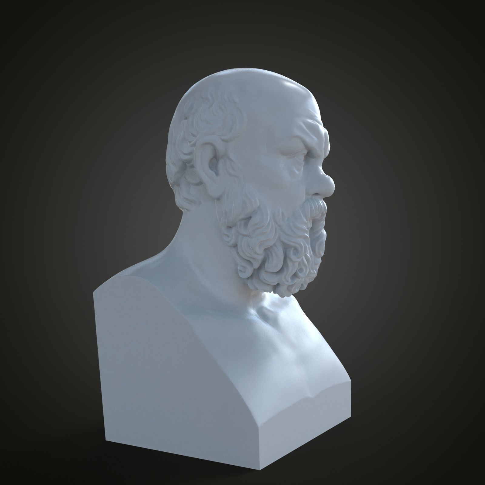 Bust of Socrates 3D print model_4