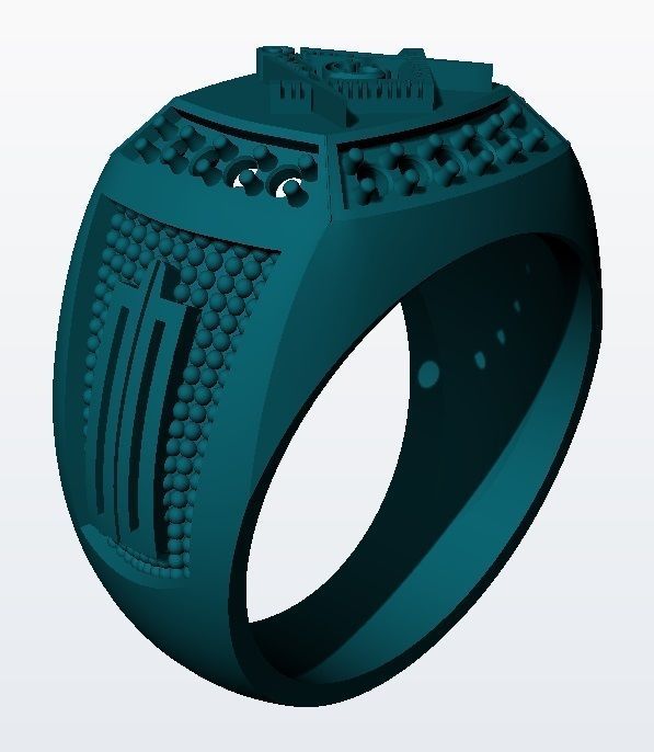 Masonic Ring For Men With Diamonds 3D print model_6
