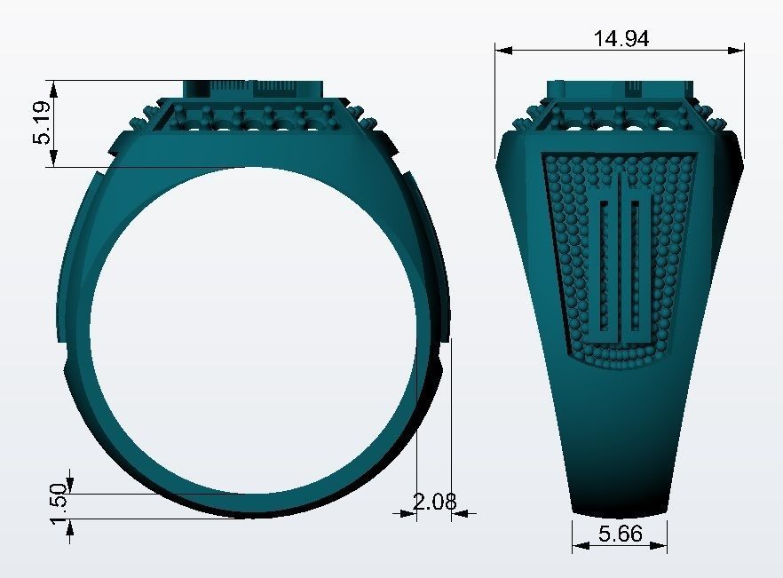 Masonic Ring For Men With Diamonds 3D print model_9