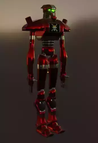 low poly robot for game