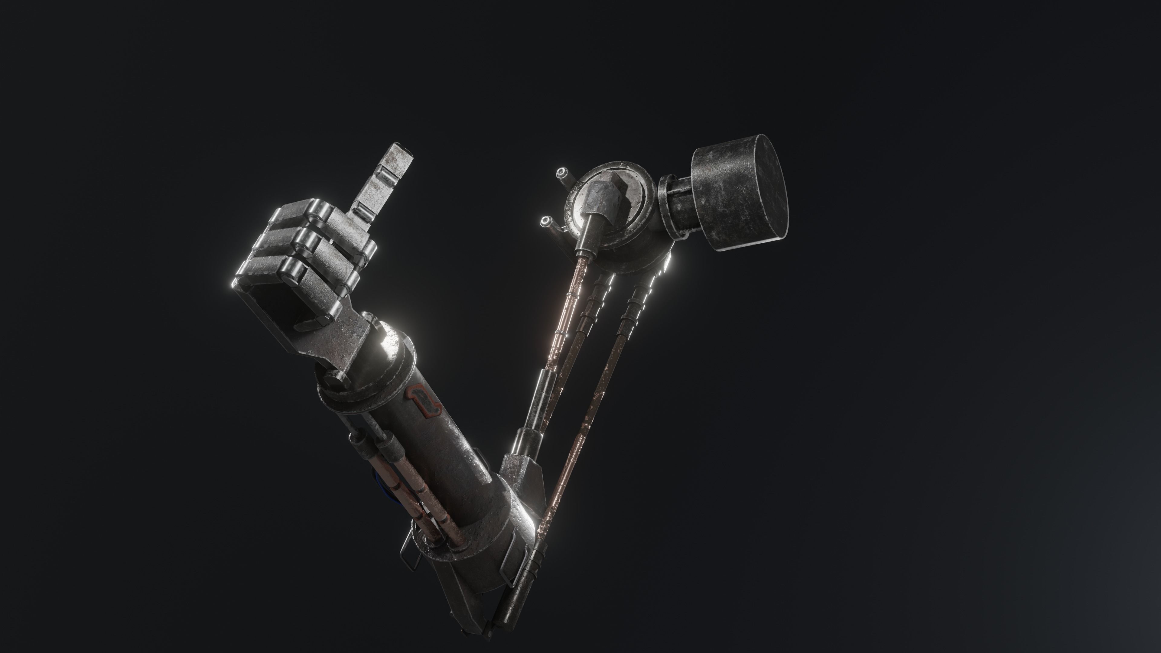 Prosthetic trash arm Low-poly 3D model_4