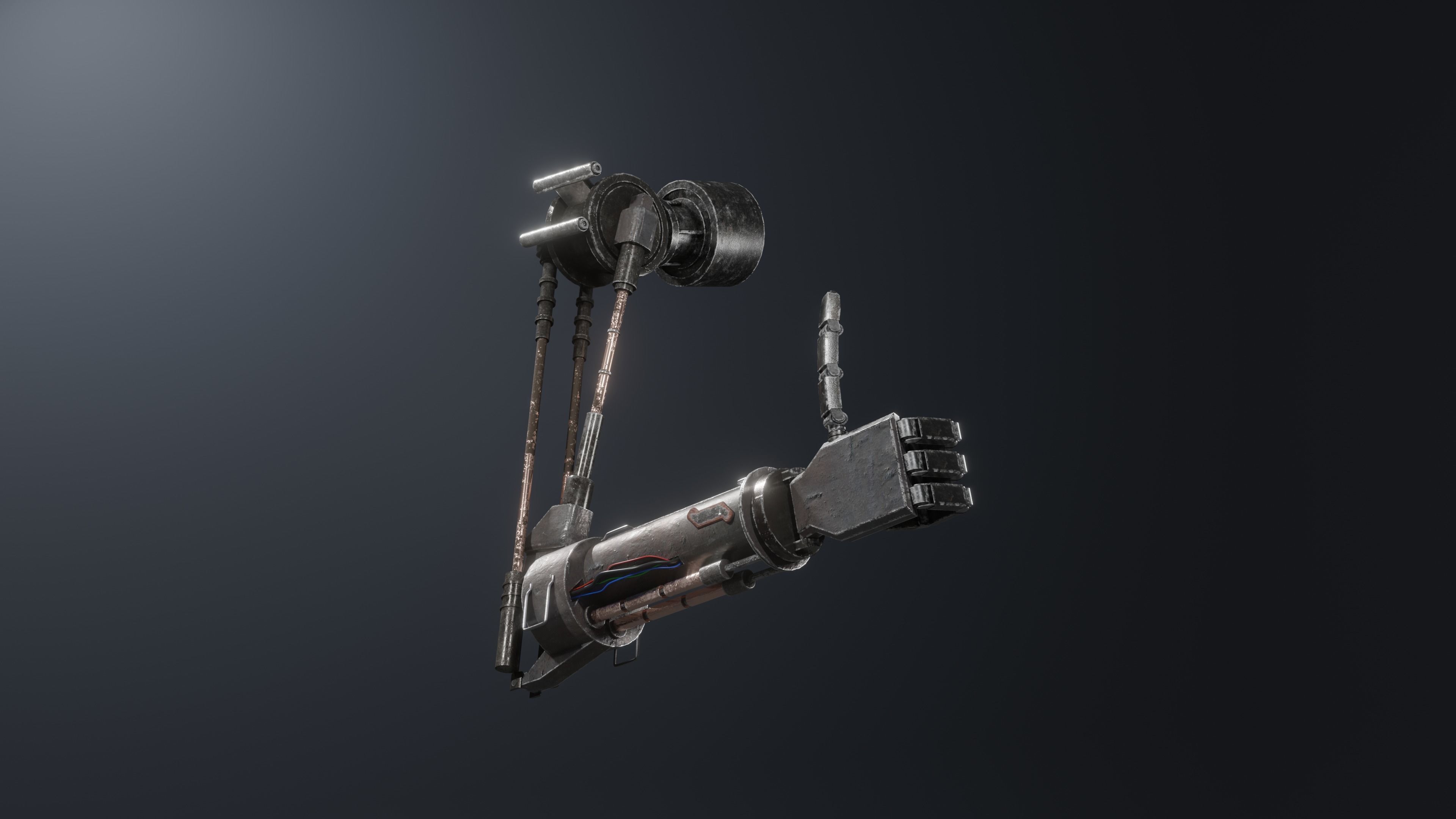 Prosthetic trash arm Low-poly 3D model_3