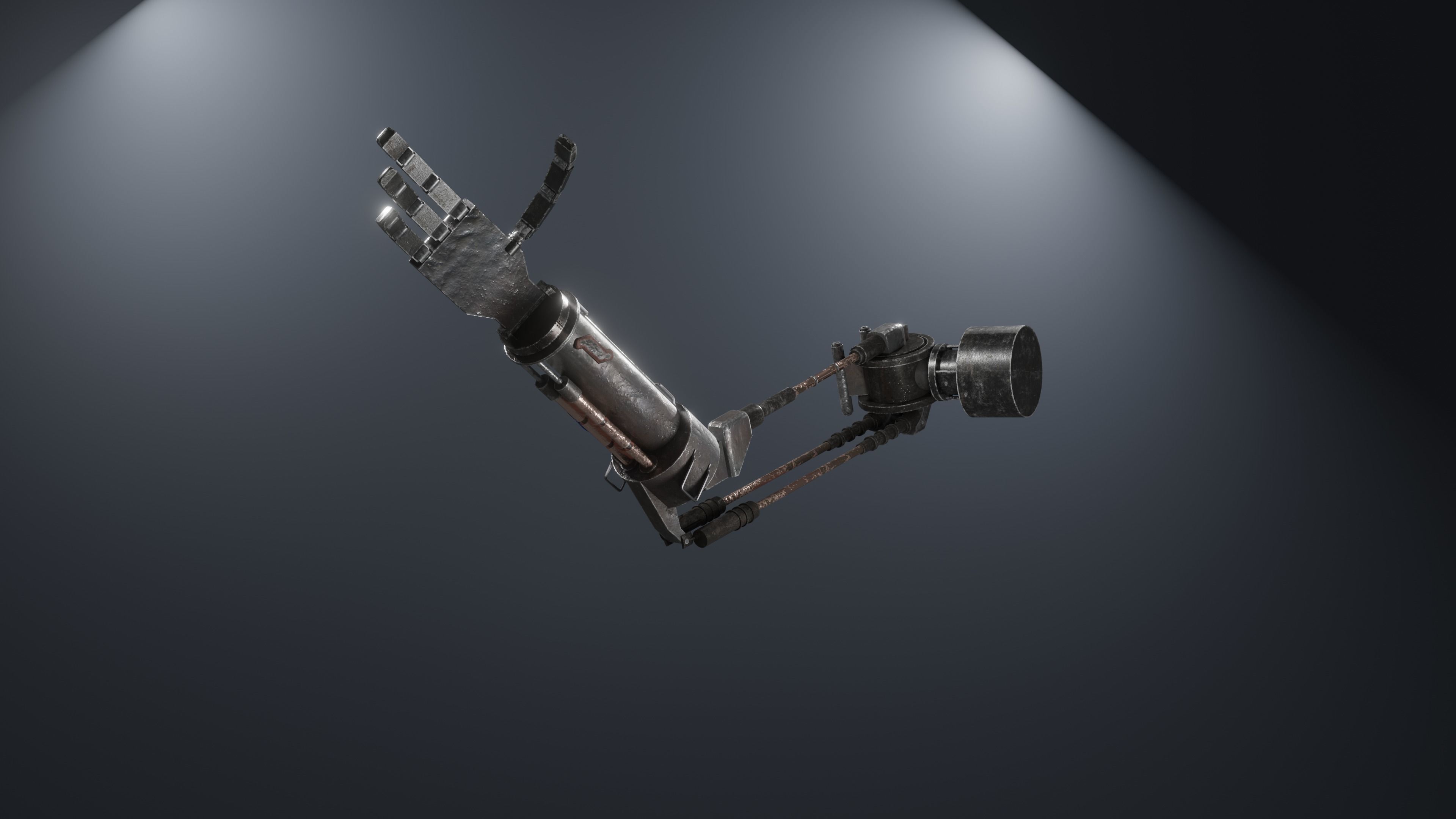 Prosthetic trash arm Low-poly 3D model_1