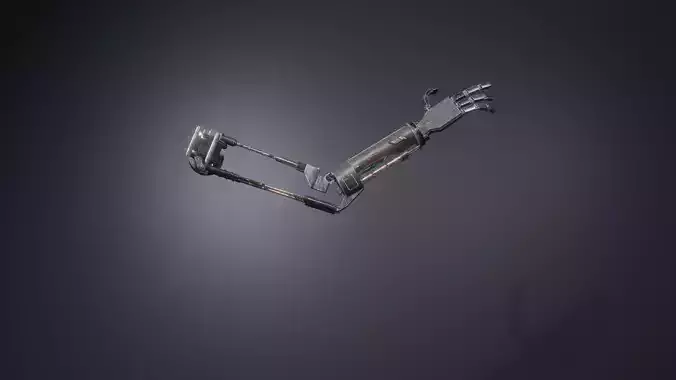 Prosthetic trash arm Low-poly 3D model