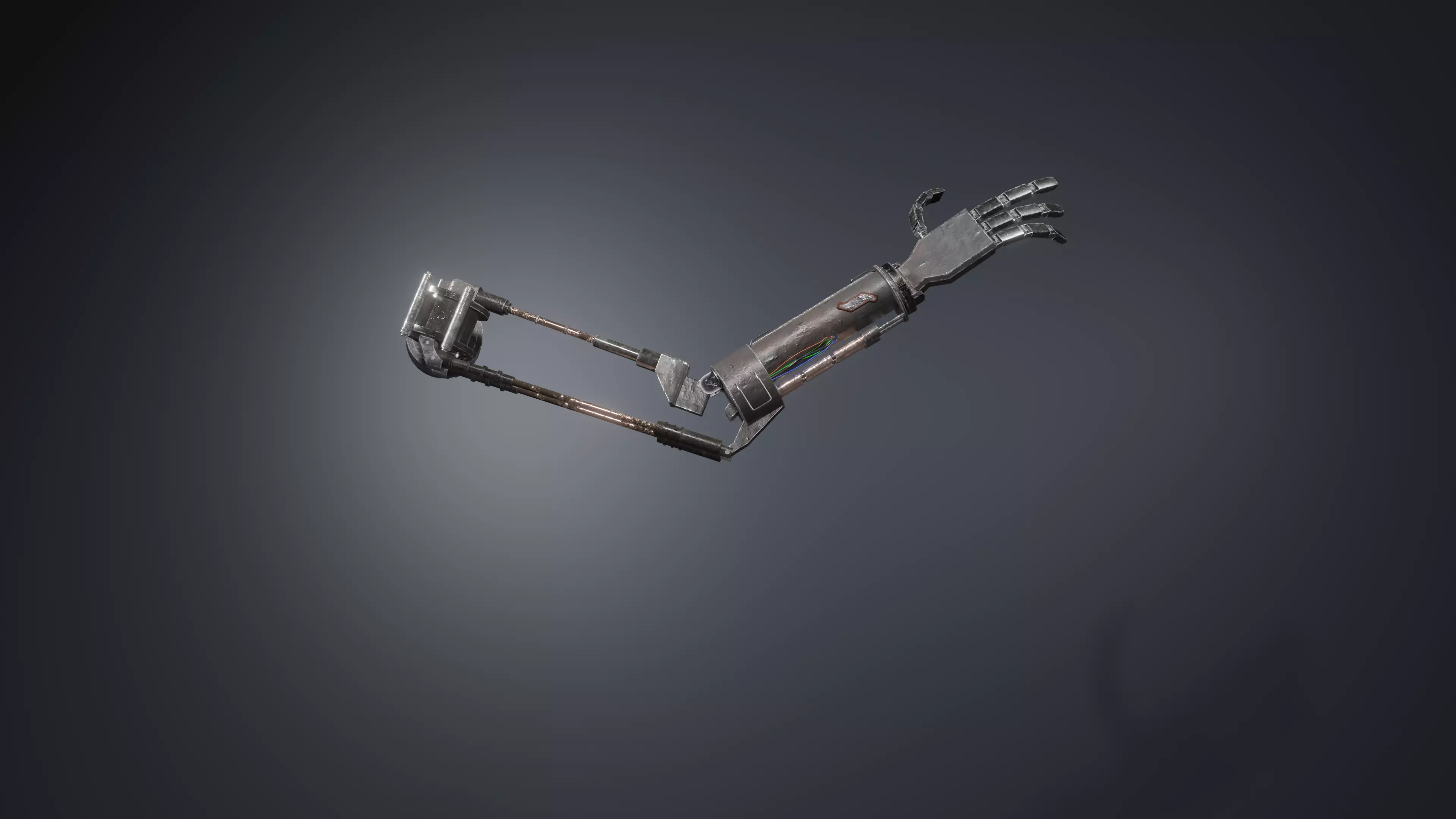Prosthetic trash arm Low-poly 3D model_0