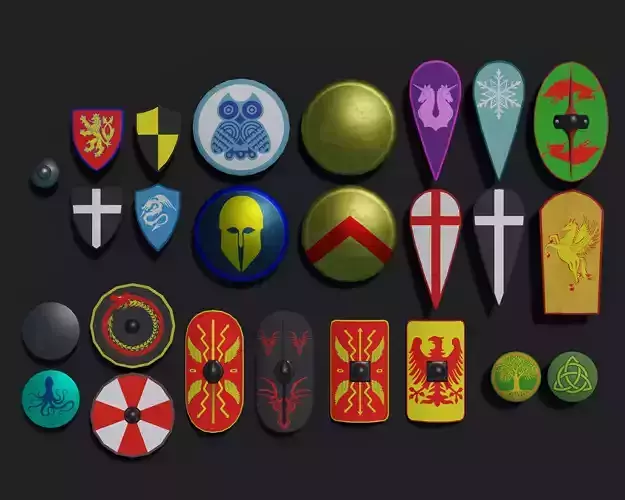 Ancient and Medieval Shields 3D Model Collection