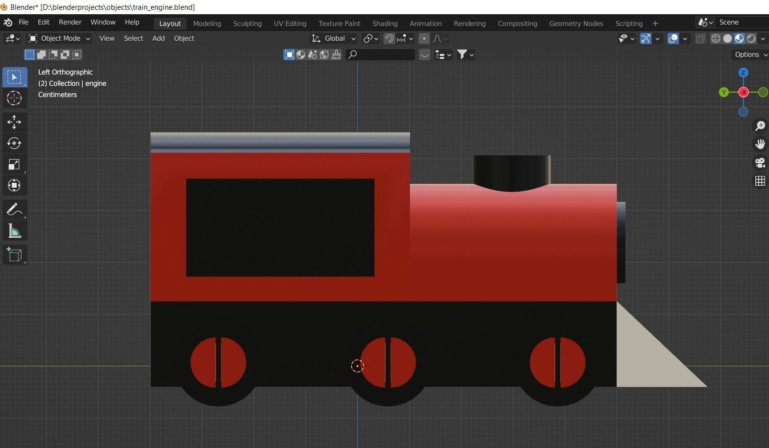 Toy train engine 3d model Low-poly 3D model_6