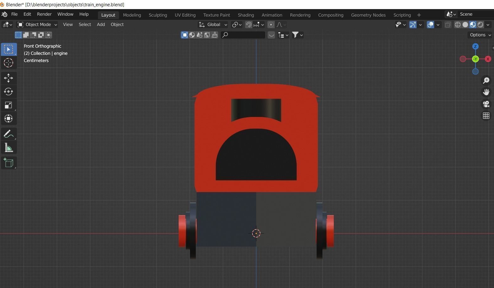 Toy train engine 3d model Low-poly 3D model_2