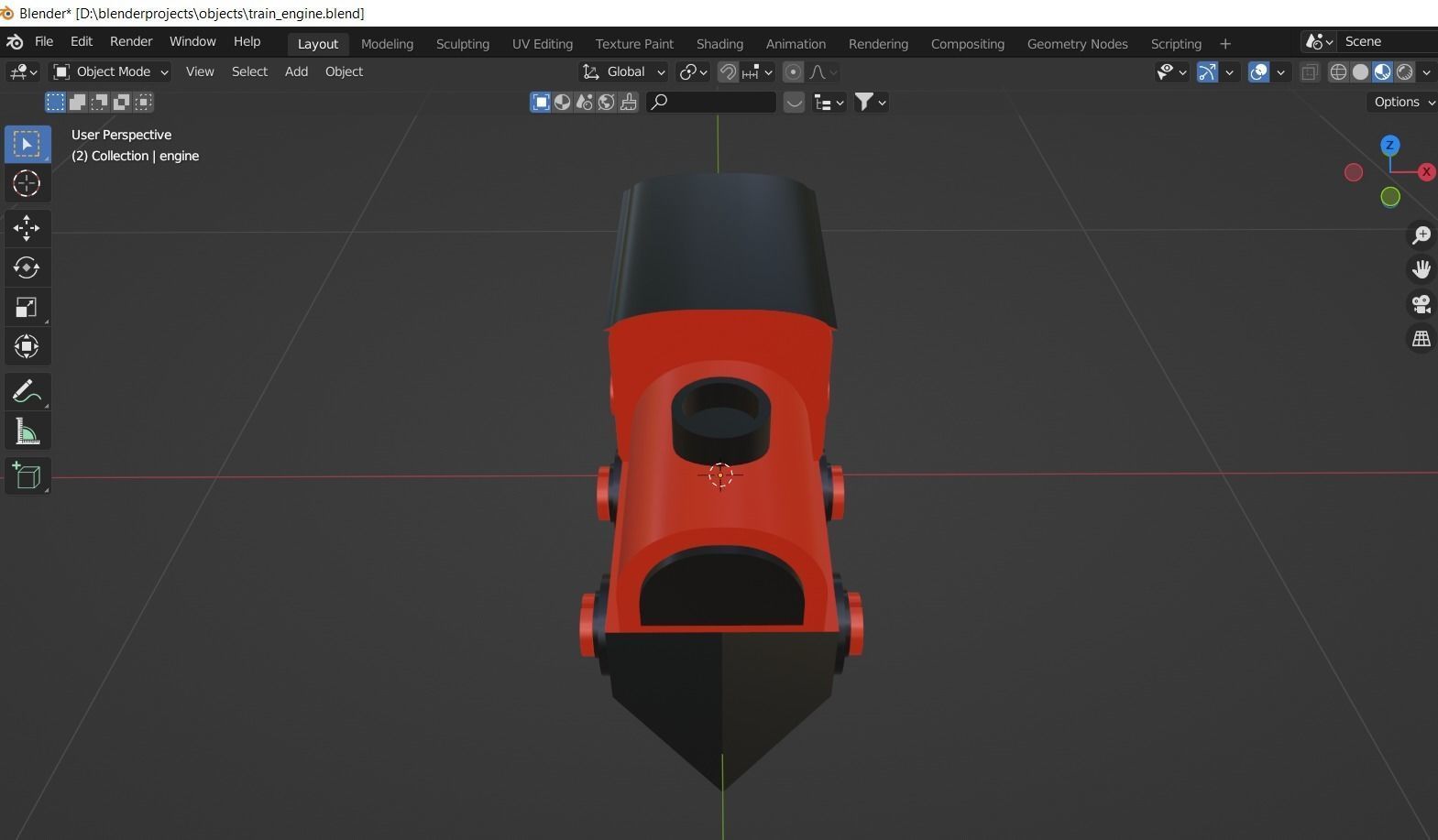 Toy train engine 3d model Low-poly 3D model_3