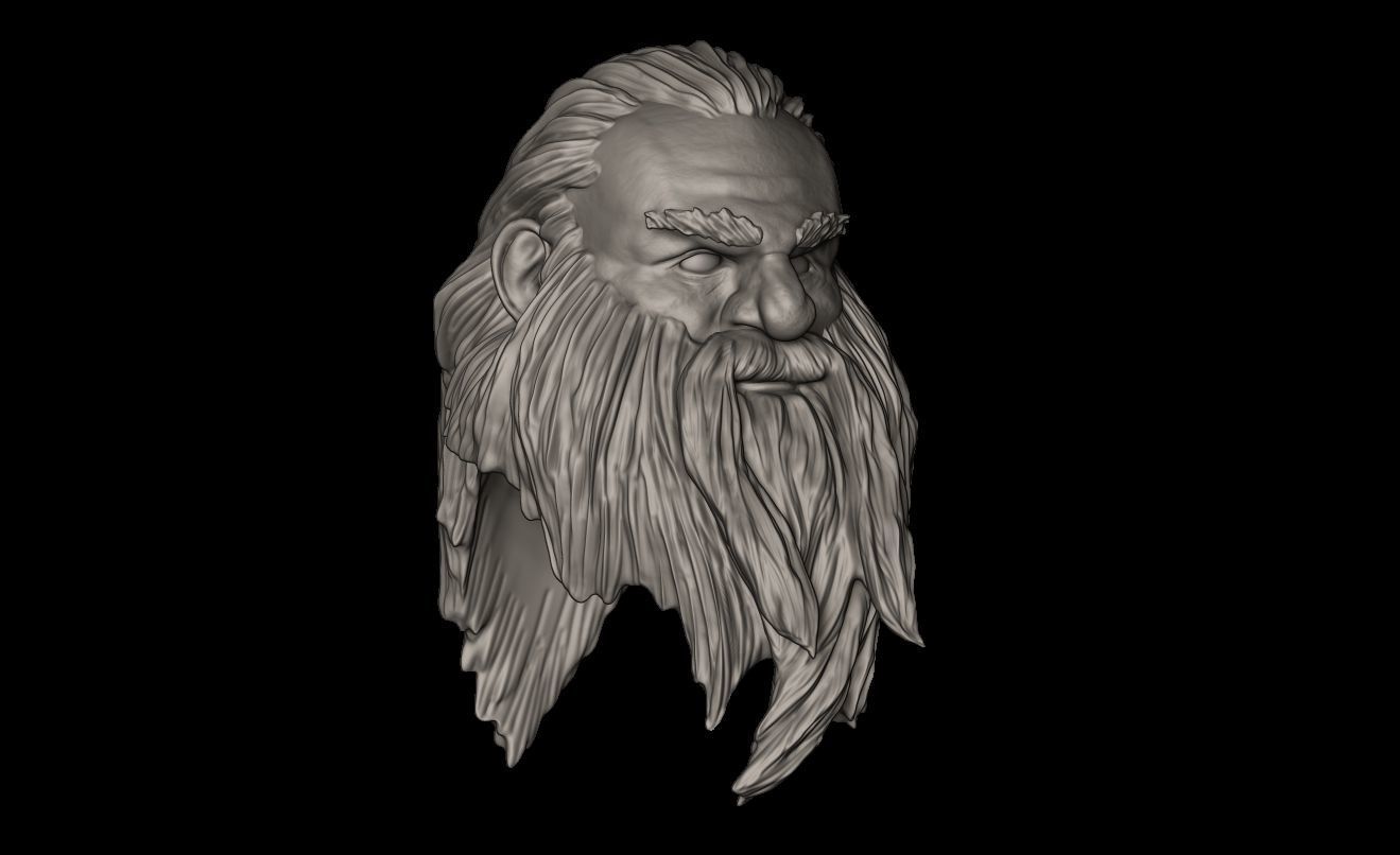 DWARF old man with long beard 3D print model_2