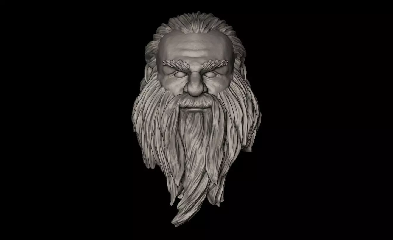 DWARF old man with long beard 3D print model_0