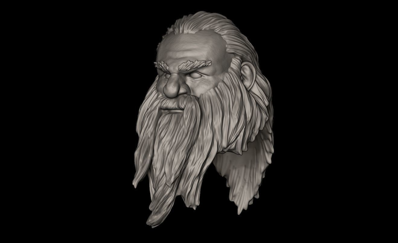 DWARF old man with long beard 3D print model_1