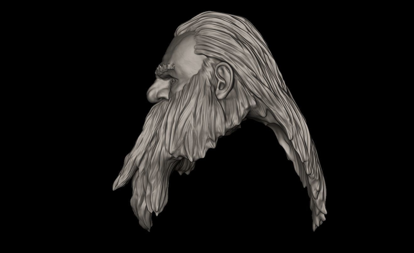 DWARF old man with long beard 3D print model_3