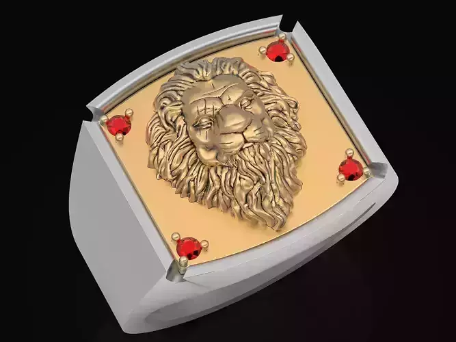 Lion man ring Sculpture jewelry Gold silver