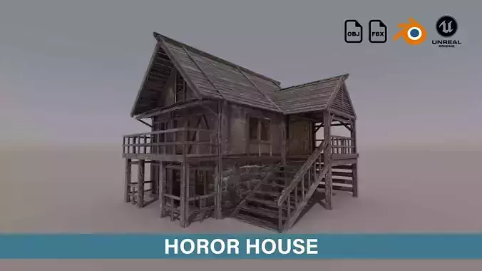 Horor House Low-poly 3D model