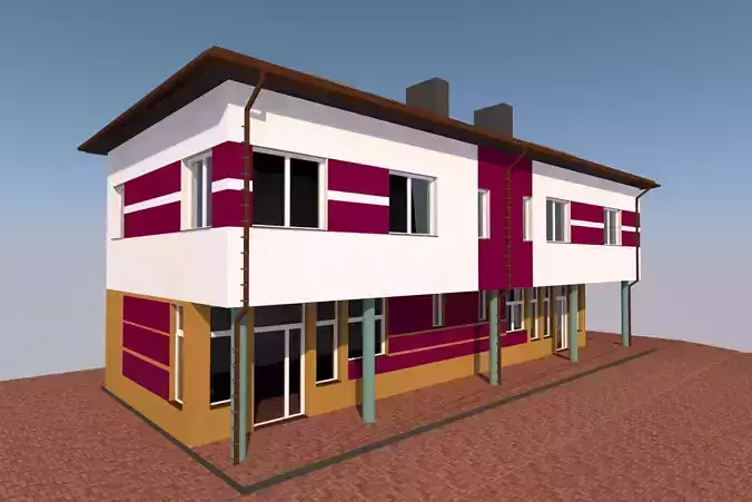 residental and serving building house 3D model