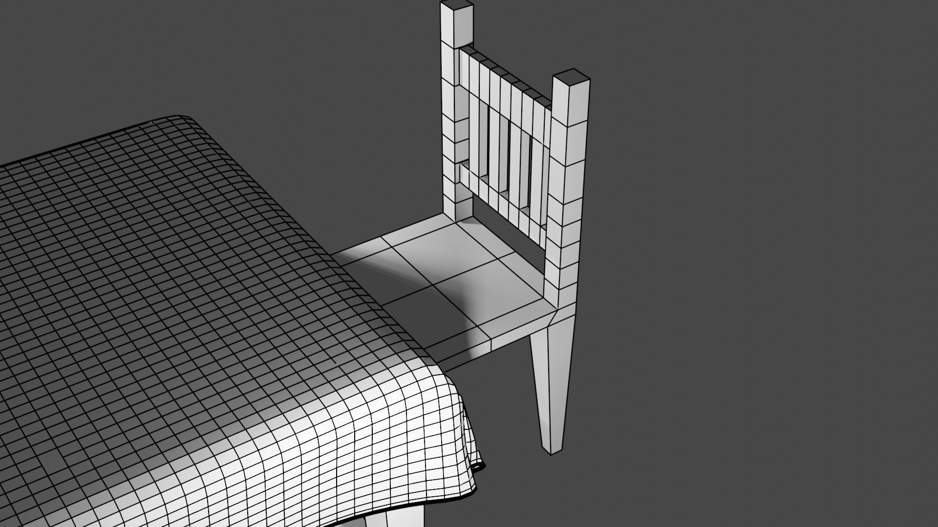 Stylized Wooden Table low-poly table with chairs ready 3D model Low-poly 3D model_8