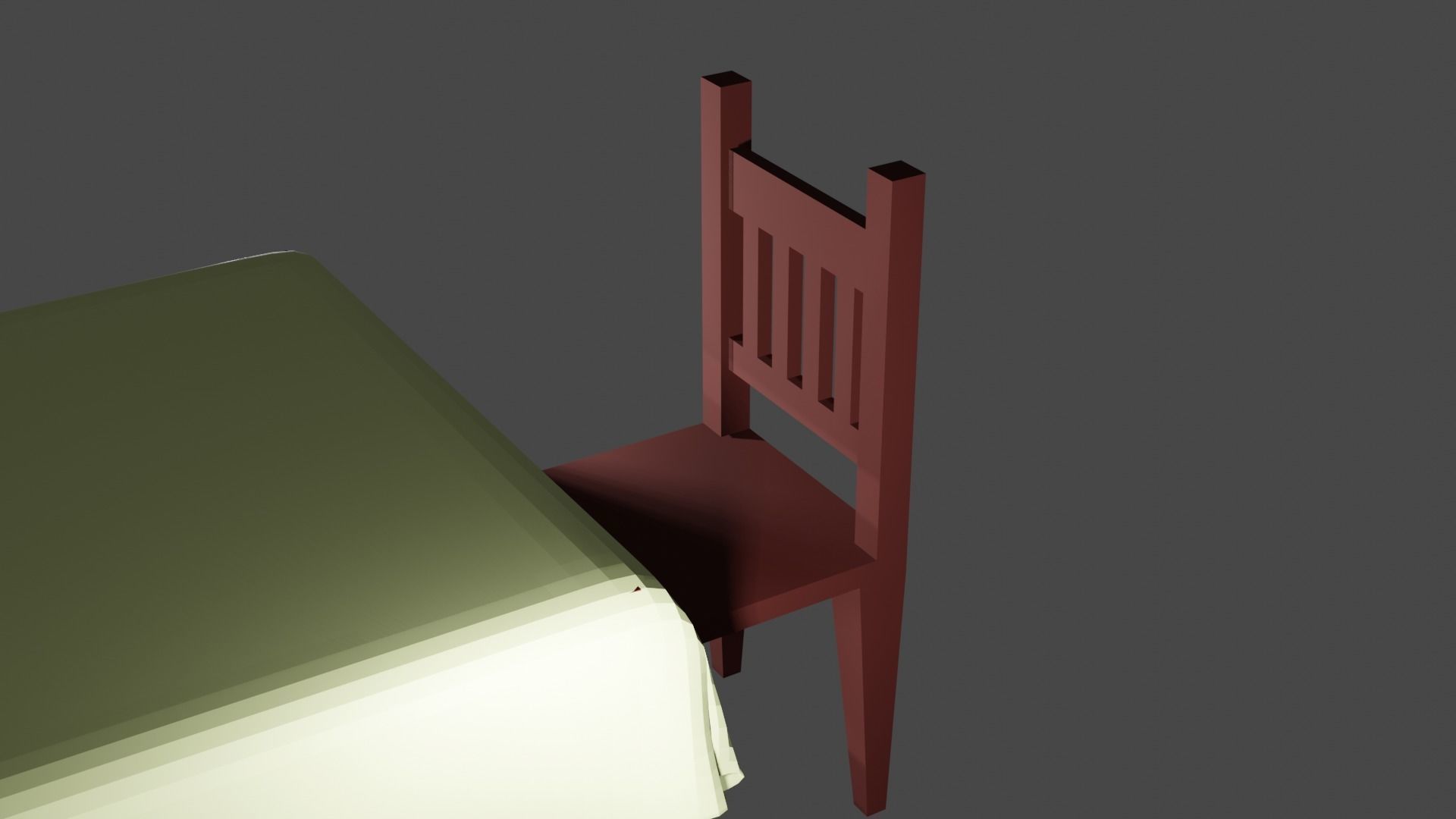 Stylized Wooden Table low-poly table with chairs ready 3D model Low-poly 3D model_4