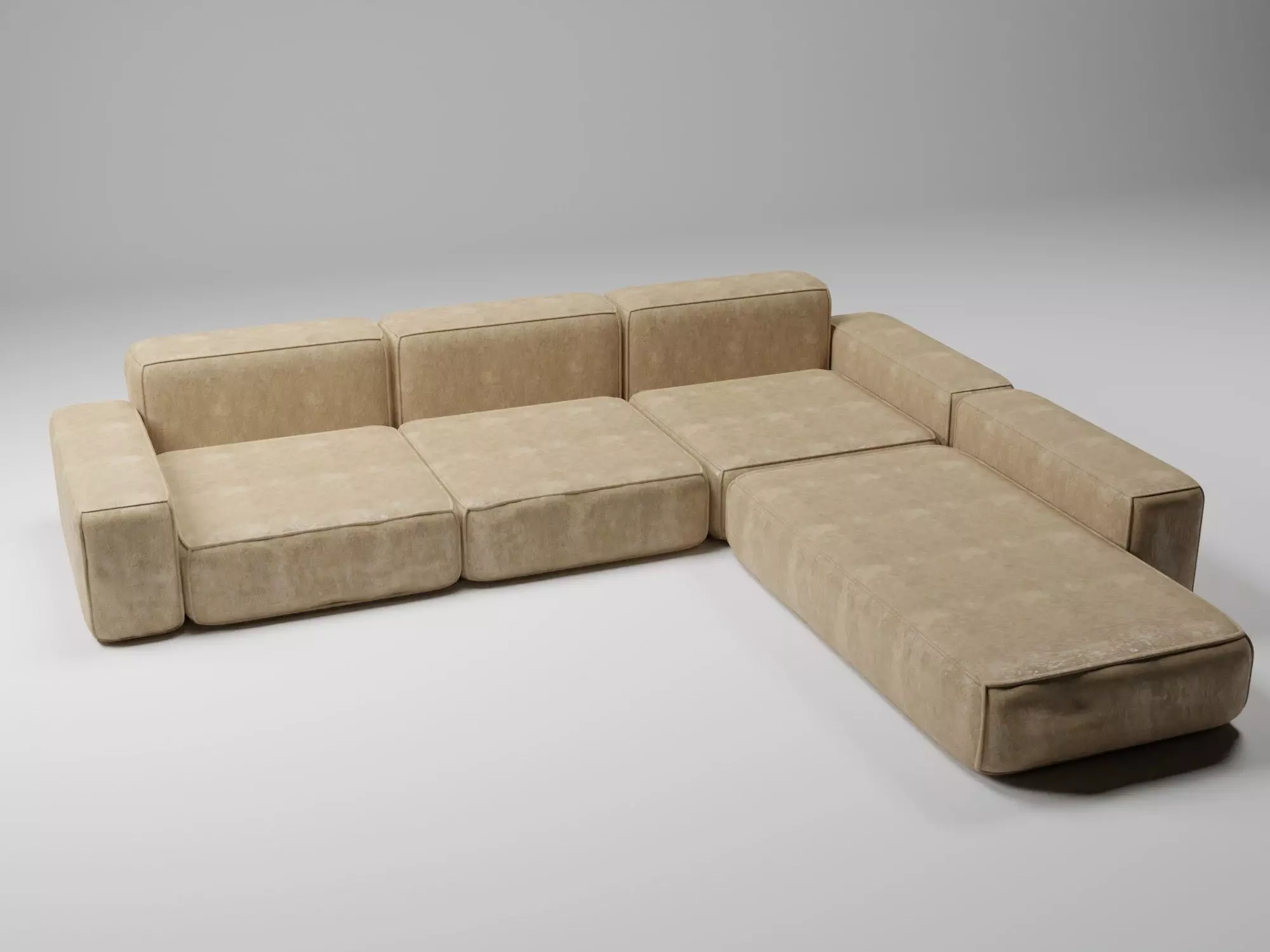 soft mocha sofa Low-poly 3D model