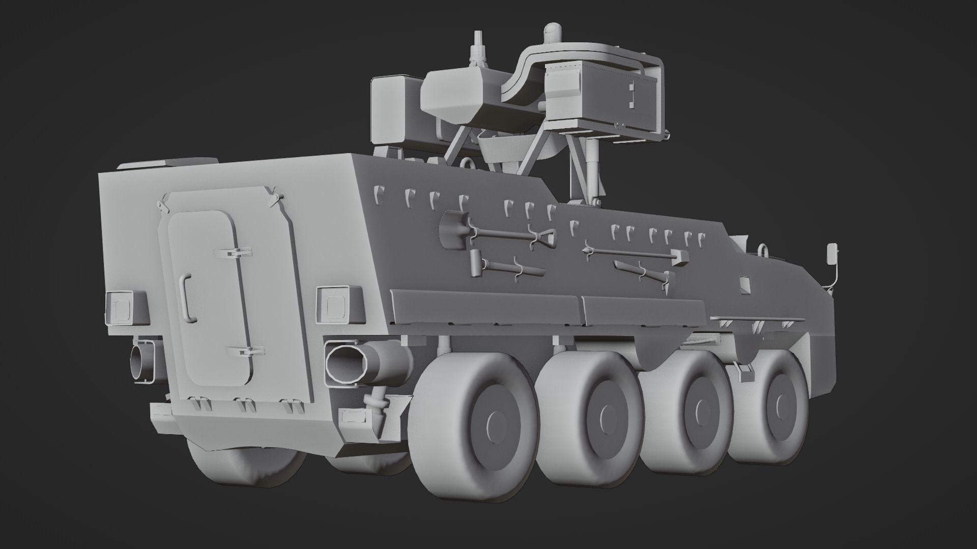 Pandur II 8x8 - Blender Asset Low-poly 3D model_23