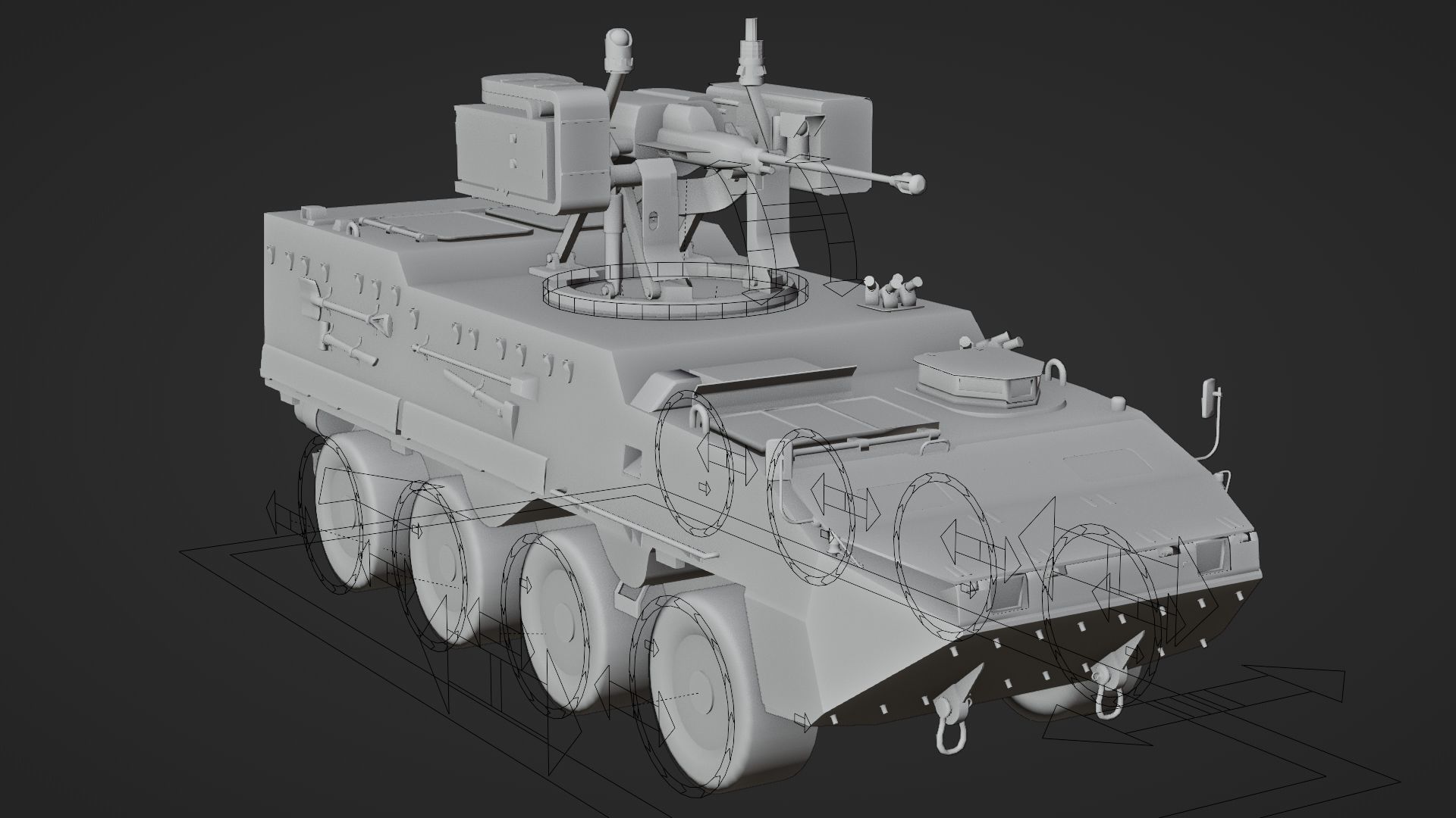 Pandur II 8x8 - Blender Asset Low-poly 3D model_18