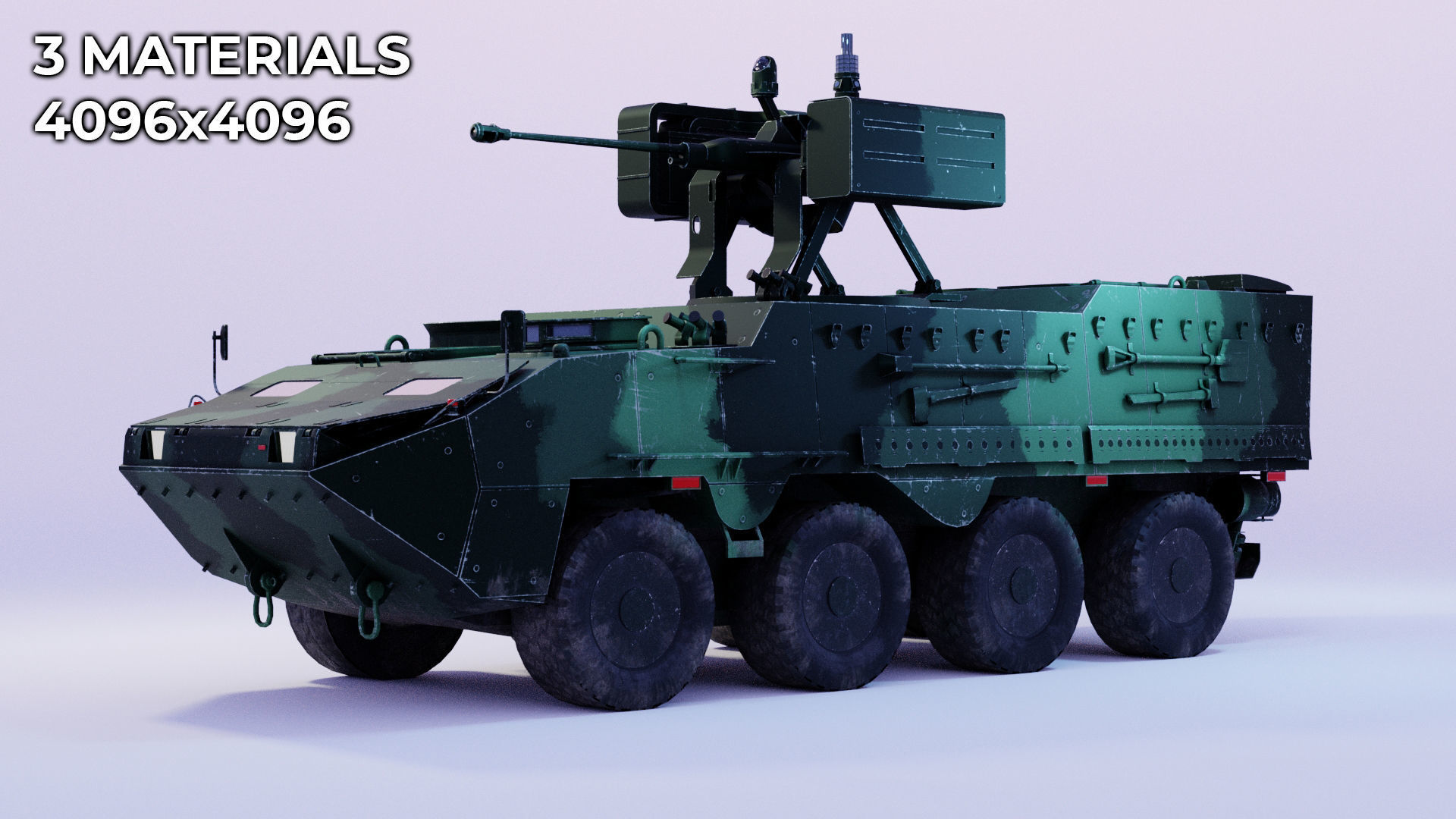 Pandur II 8x8 - Blender Asset Low-poly 3D model_2