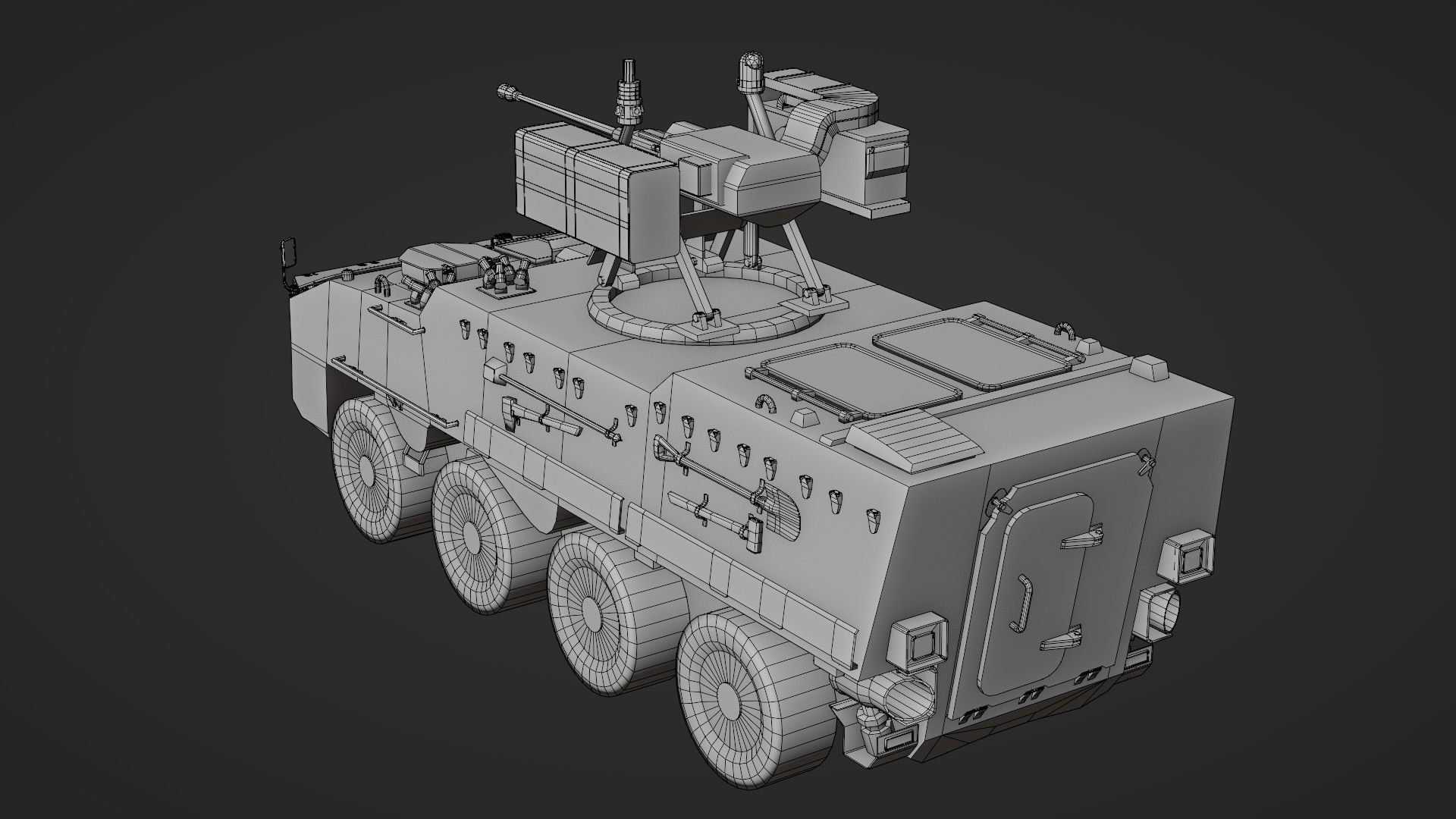 Pandur II 8x8 - Blender Asset Low-poly 3D model_13