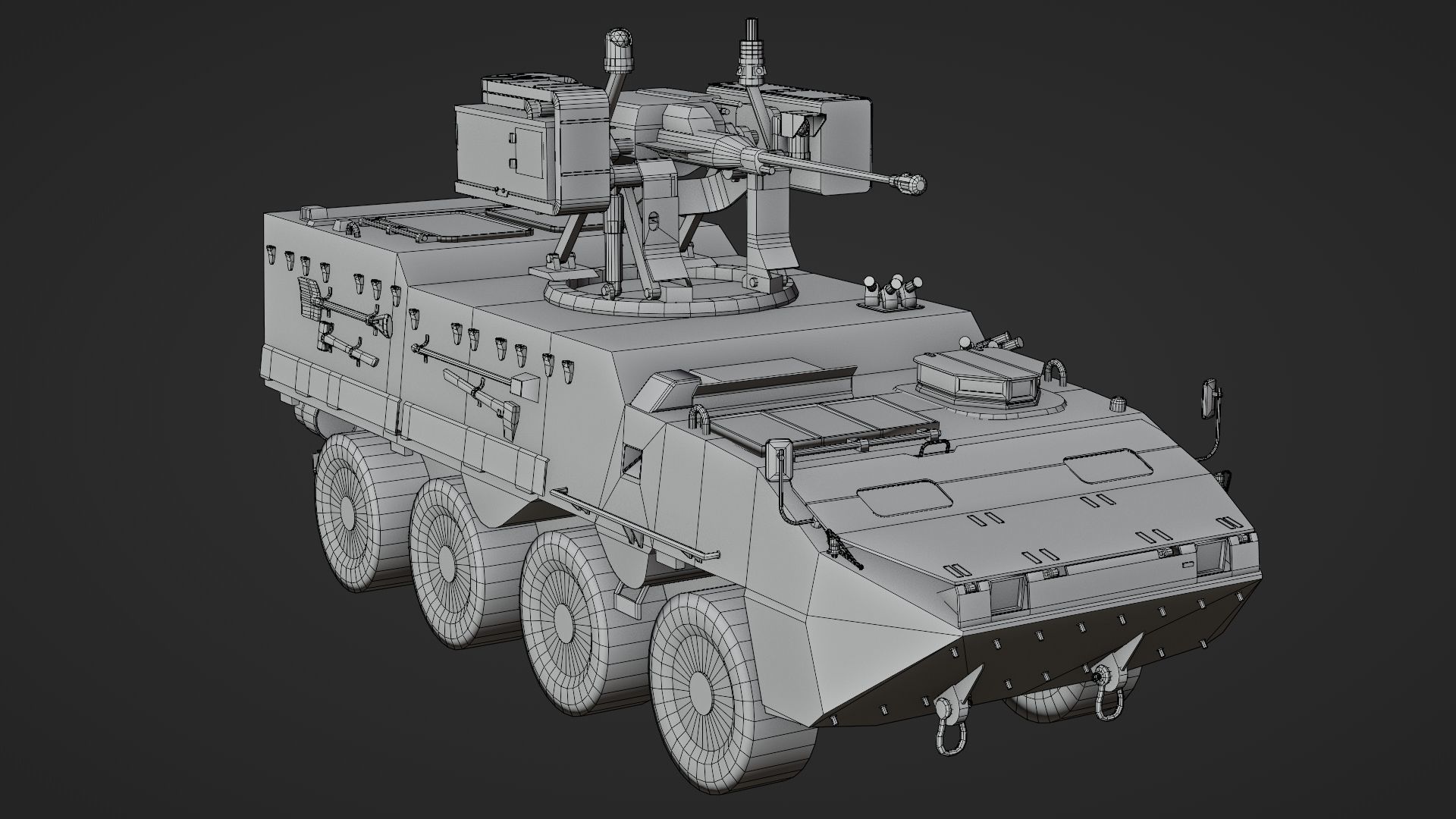 Pandur II 8x8 - Blender Asset Low-poly 3D model_12