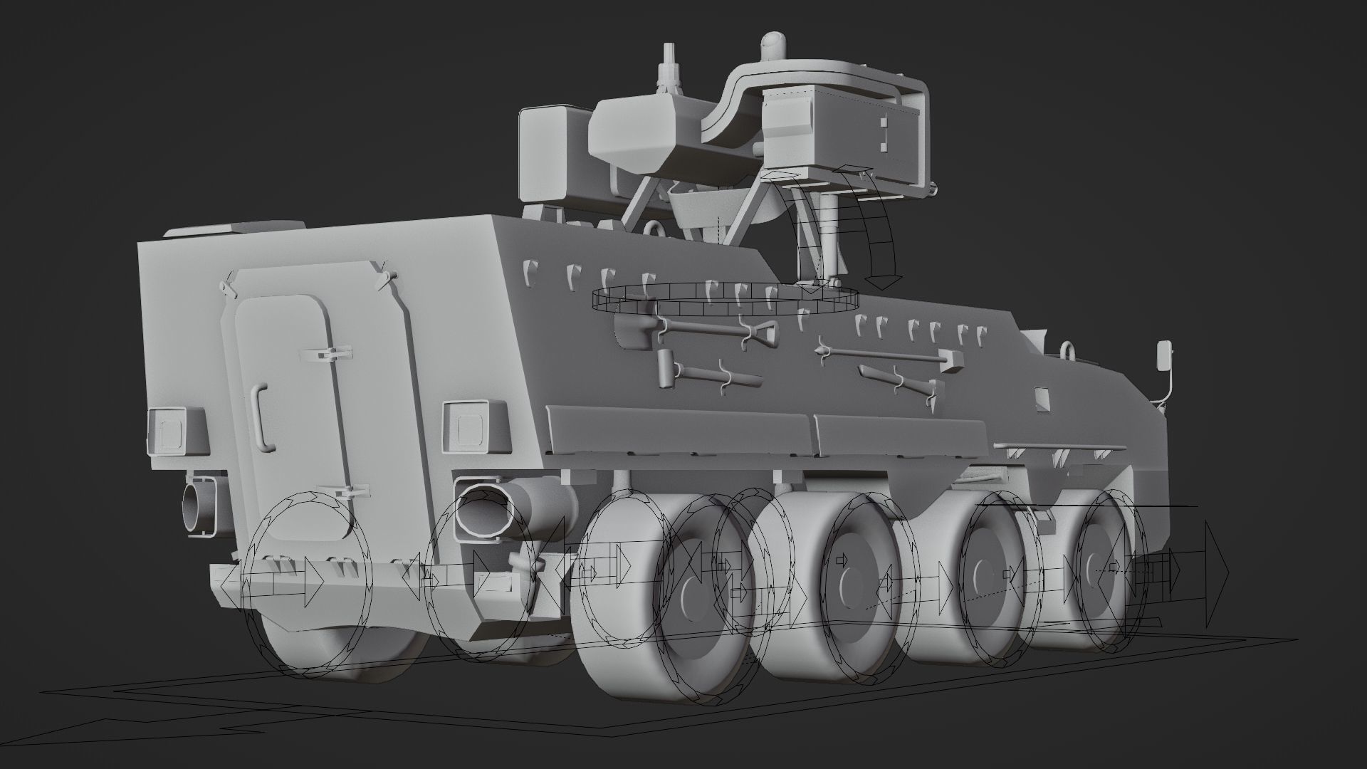 Pandur II 8x8 - Blender Asset Low-poly 3D model_17