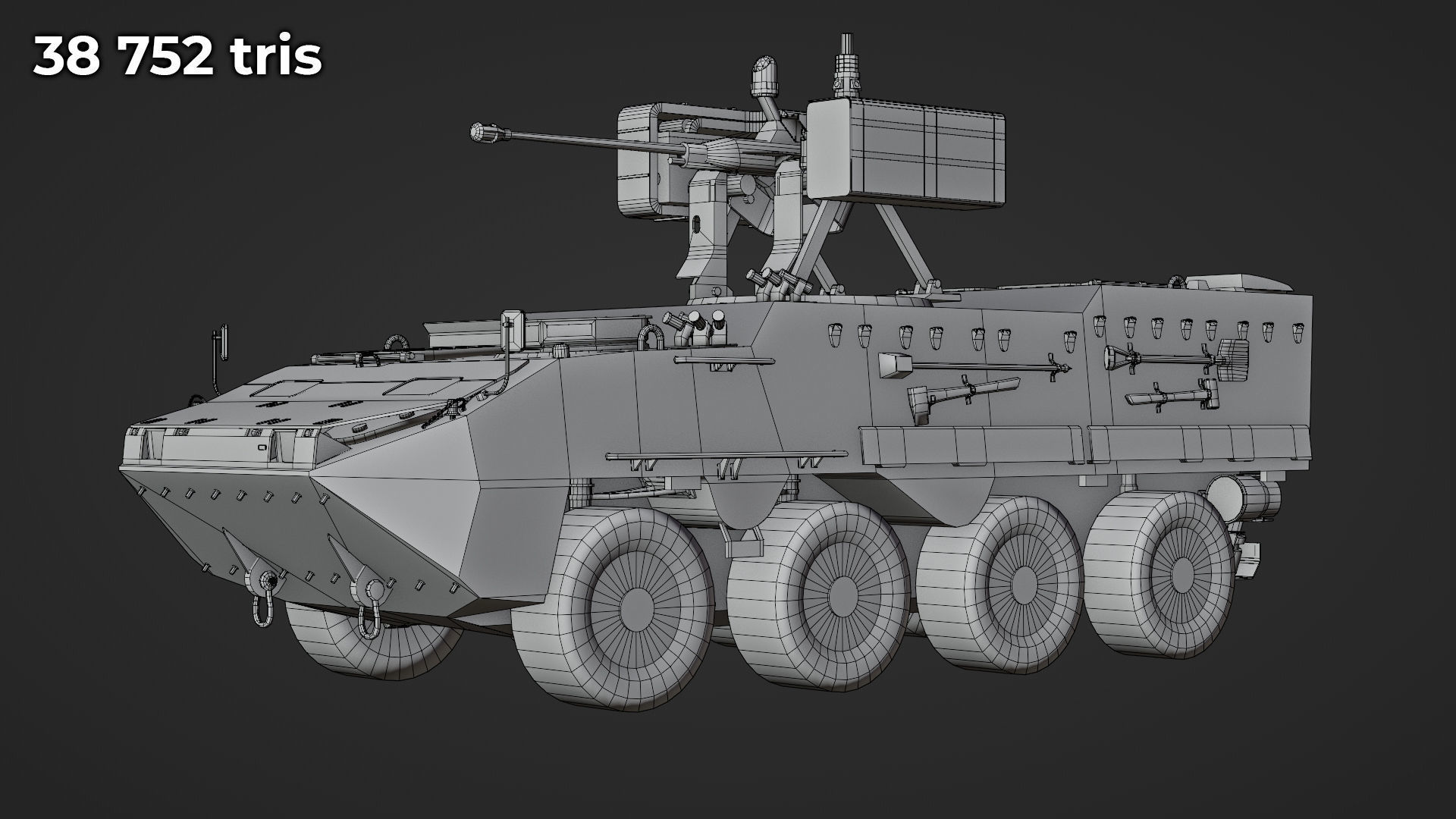 Pandur II 8x8 - Blender Asset Low-poly 3D model_9