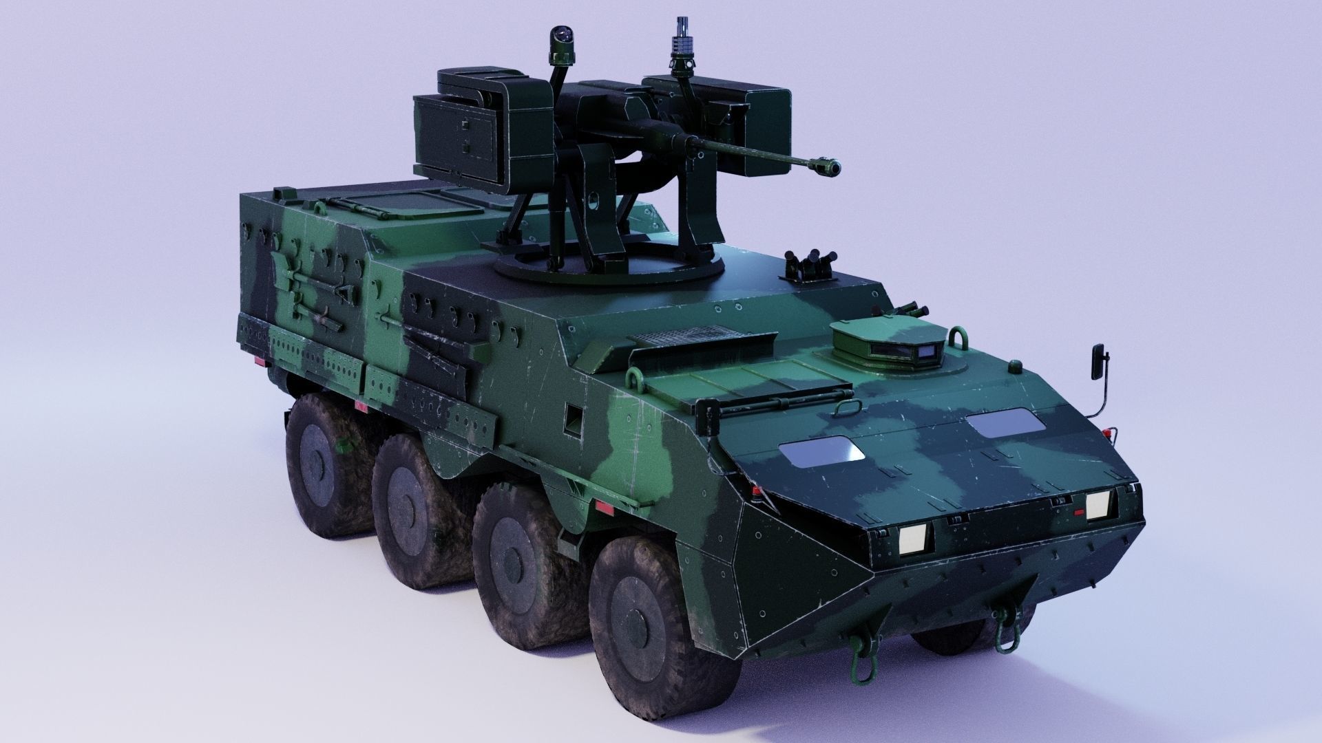 Pandur II 8x8 - Blender Asset Low-poly 3D model_6