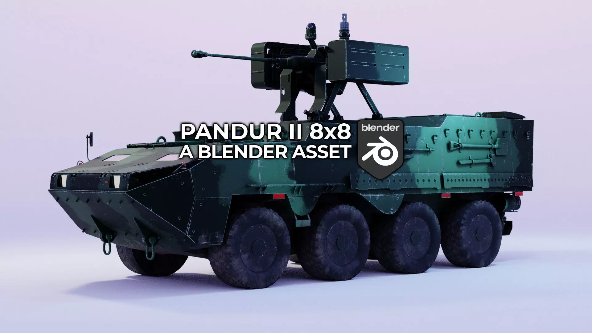 Pandur II 8x8 - Blender Asset Low-poly 3D model_0