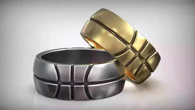 Basketball Ball Polished Wedding Band 3D print model