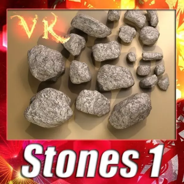 Stones 01 3D model_0